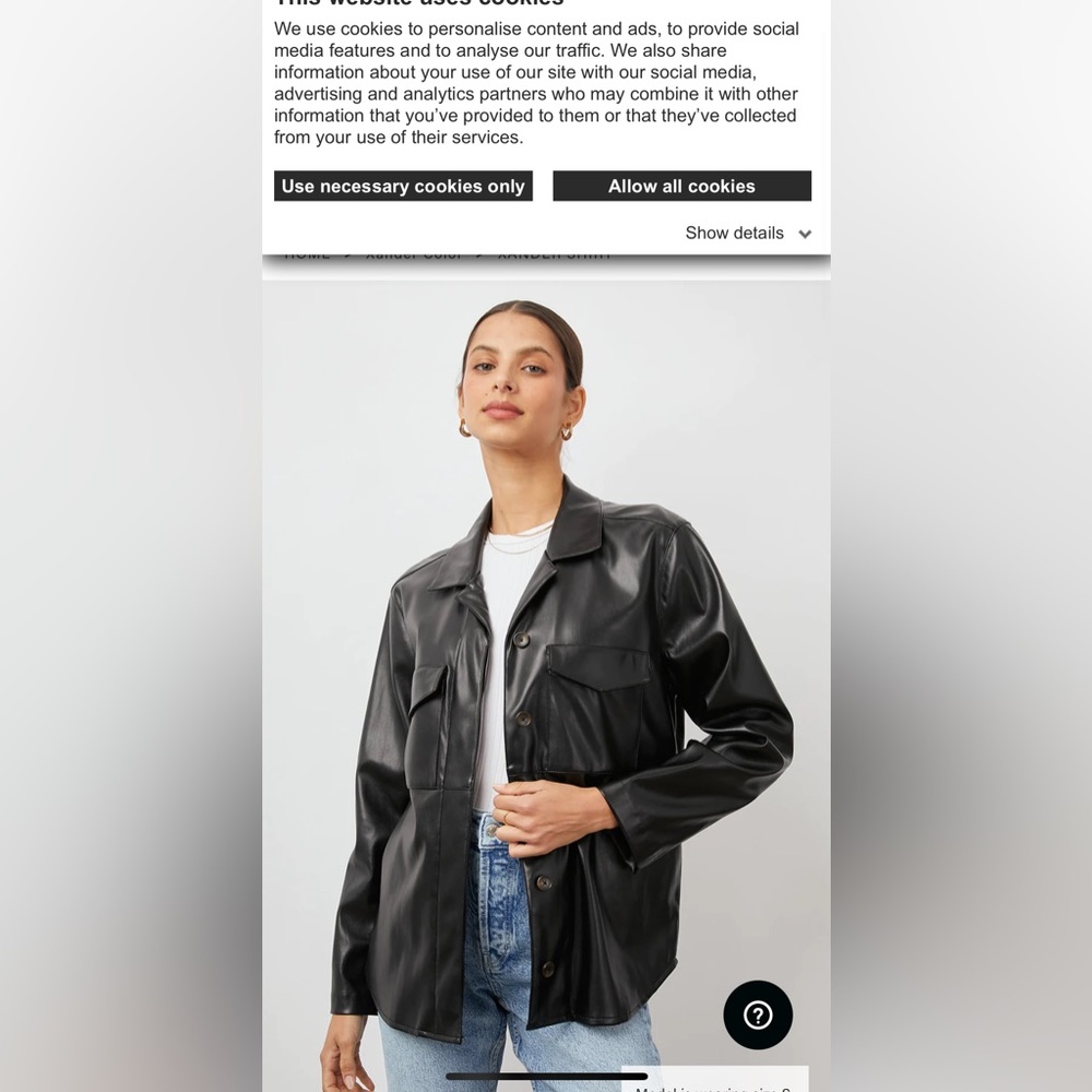 Rails Xander Faux Leather Shacket in Black